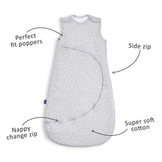 Snuz SnuzPouch Sleeping Bag  2.5 Tog- White Spots  0-6m