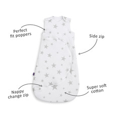 Snuz SnuzPouch Sleeping Bag 2.5 Tog- Grey Stars 6-18m