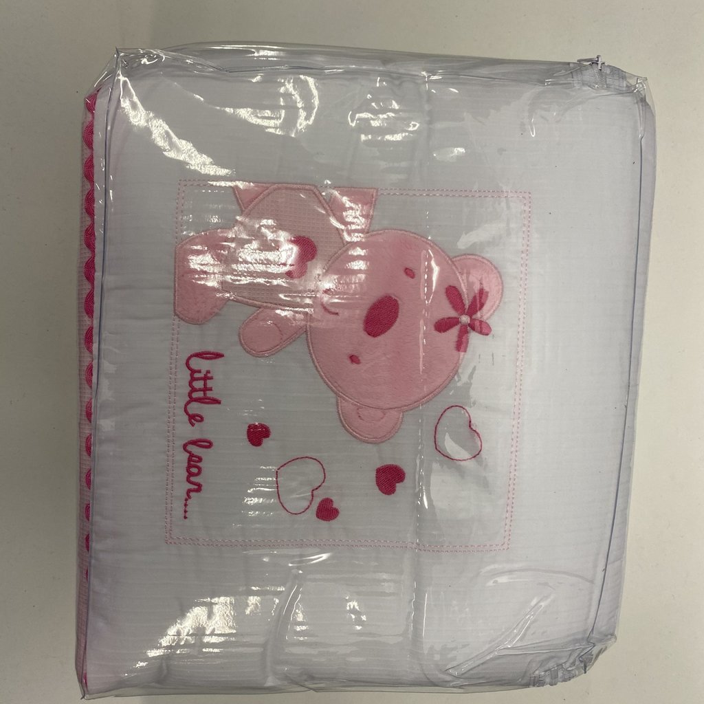 Baby Elegance Baby Elegance Star Ted Cot Quilt and Bumper Set  Pink