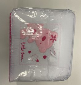 Baby Elegance Baby Elegance Star Ted Cot Quilt and Bumper Set  Pink