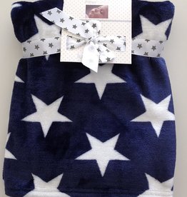 Blue  White Stars Fleece Blanket