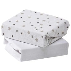Baby Elegance Baby Elegance 2 Pack Cot Fitted Sheets - Grey Star