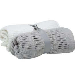 Baby Elegance Baby Elegance Grey and White Cellular Blanket 2pk
