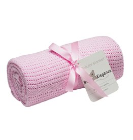Baby Elegance Baby Elegance Cellular Cot  Rolled Pink 100 x 150cm