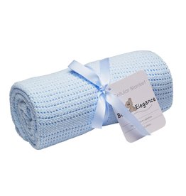 Baby Elegance Baby Elegance Cellular Cot Rolled Blue 100 x 150cm