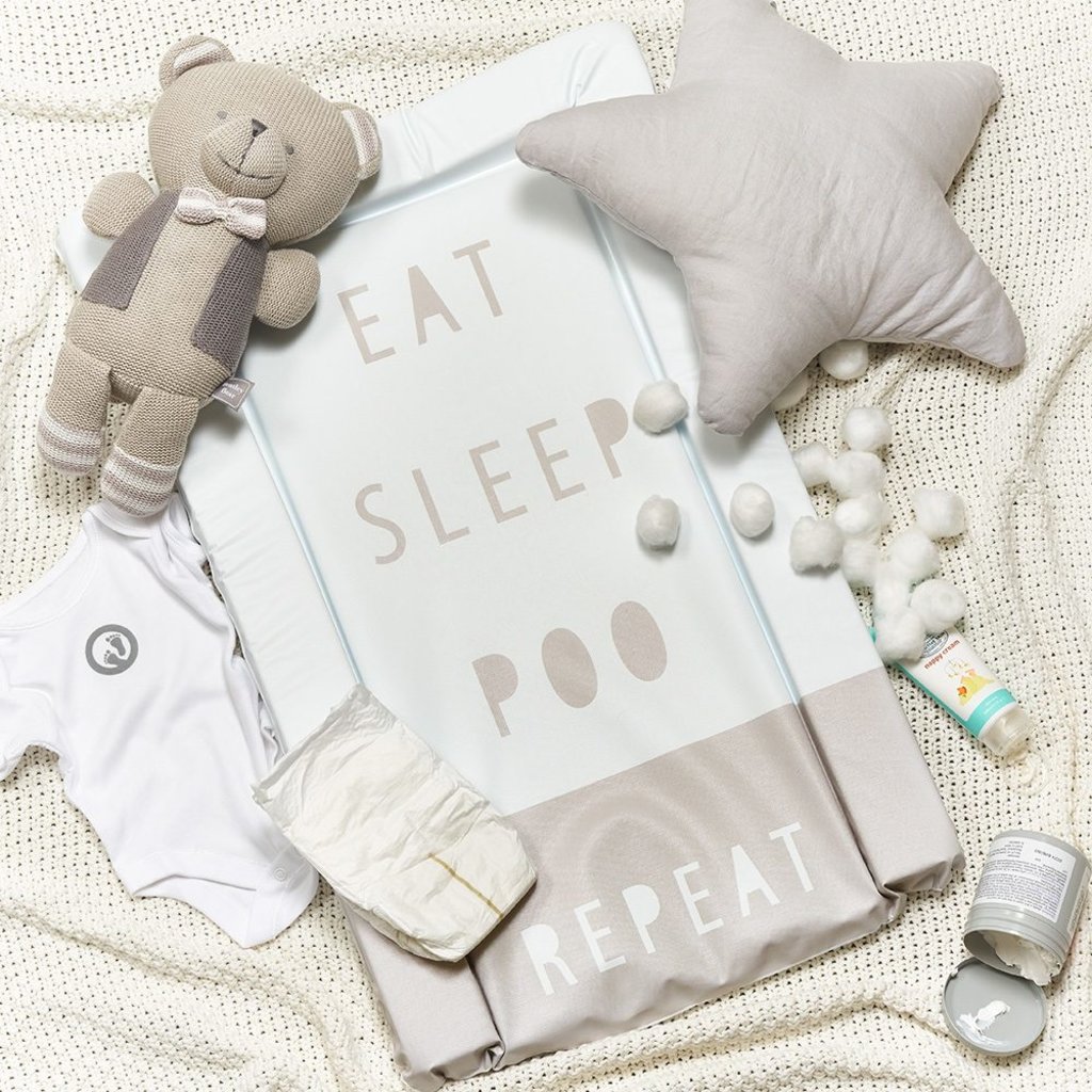 Obaby Obaby Changing Mat  Eat, Sleep, Repeat Grey