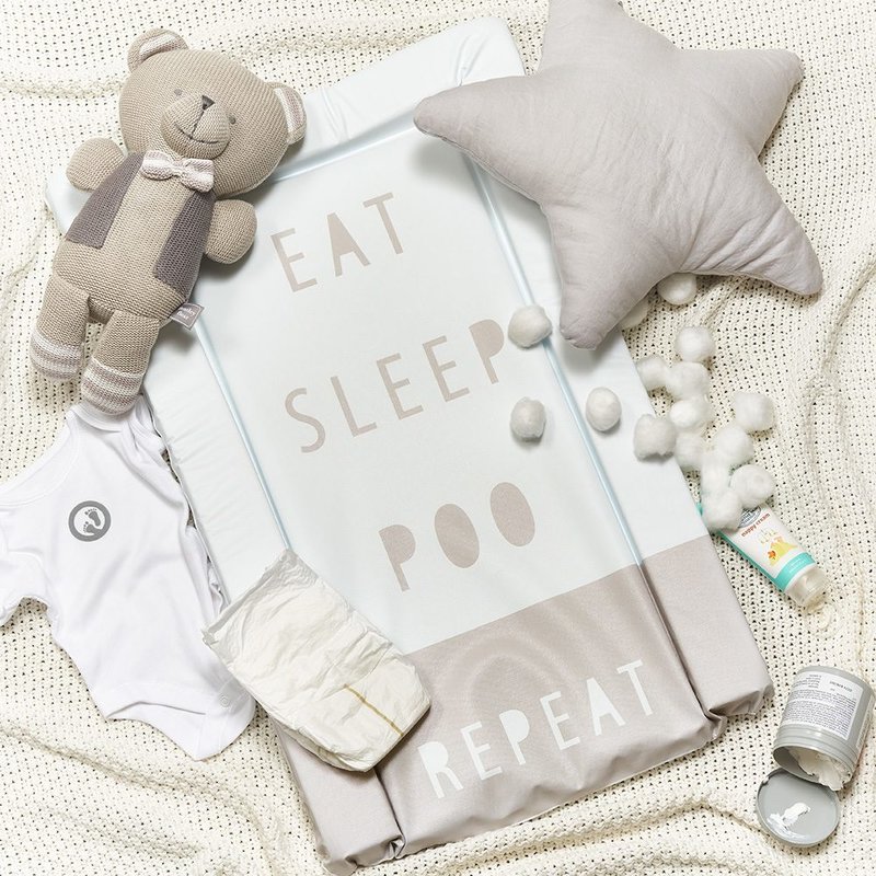 Obaby Obaby Changing Mat  Eat, Sleep, Repeat Grey