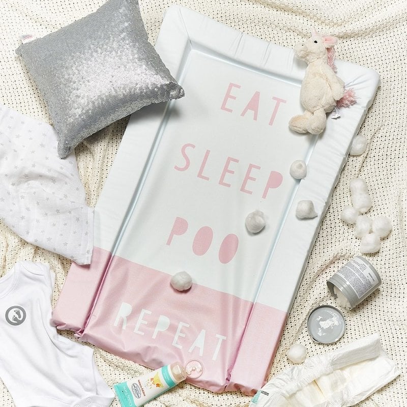 Obaby Obaby Changing Mat Eat, Sleep, Repeat Pink
