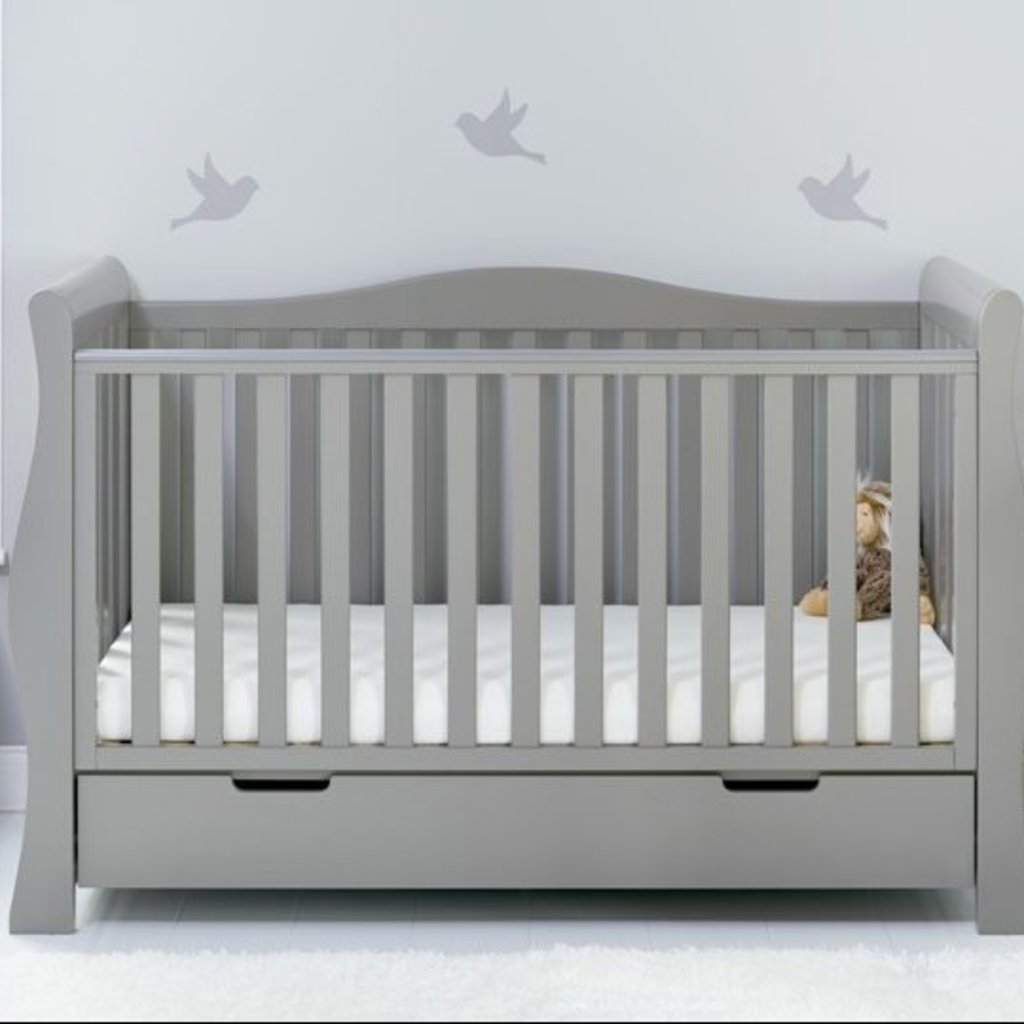 Obaby Obaby Stamford Luxe Sleigh 3 Piece Room Set - Warm Grey