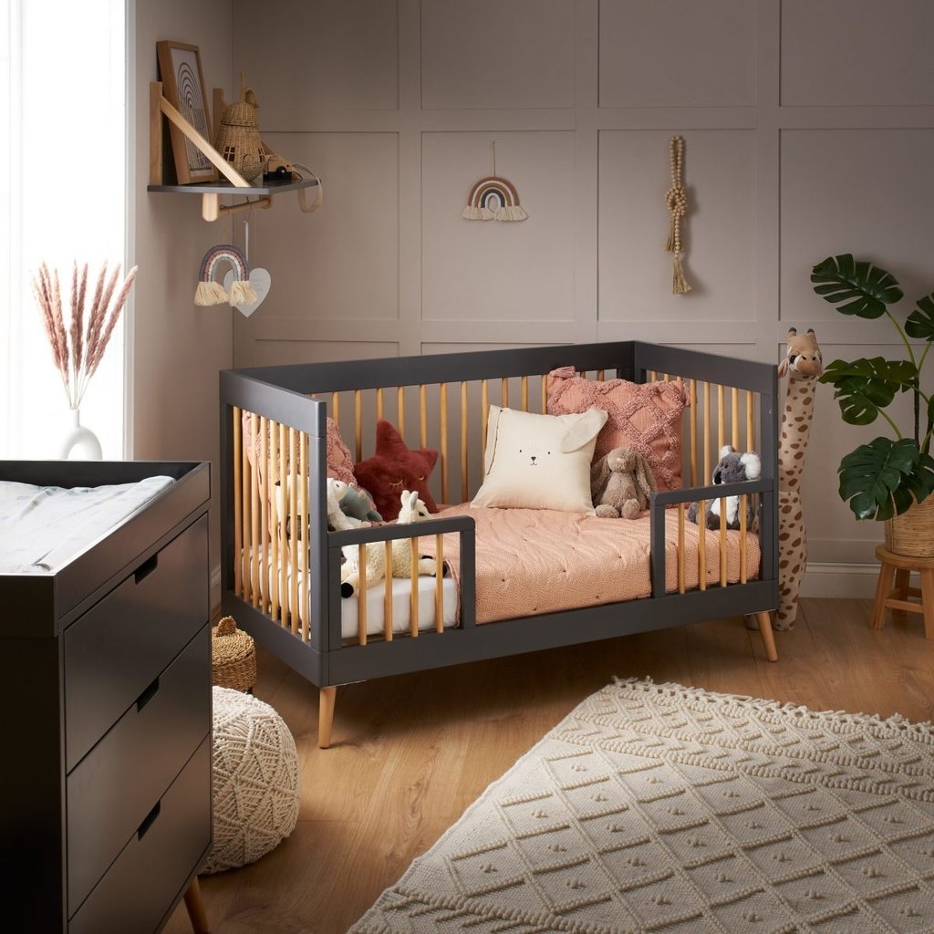 Obaby Obaby Maya Cot Bed Slate with Natural