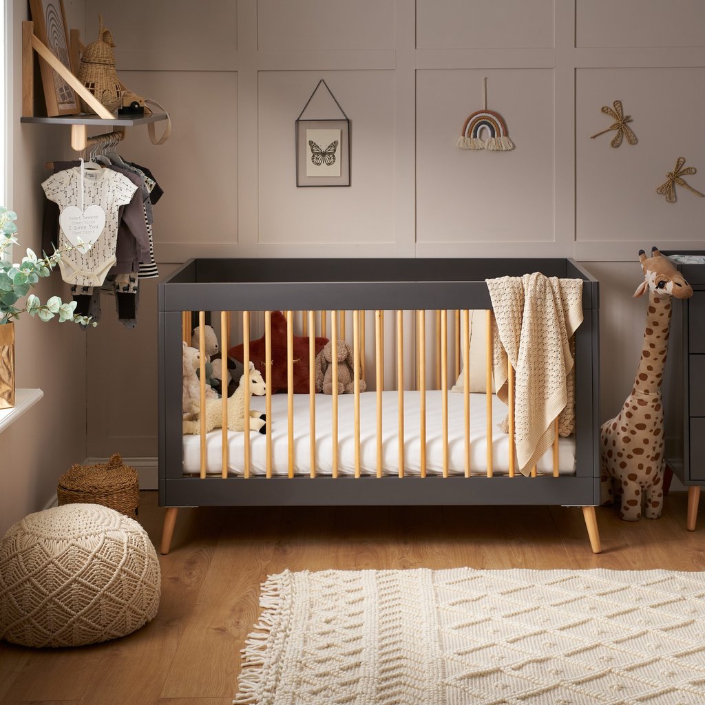 Obaby Obaby Maya Cot Bed Slate with Natural