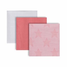 Clevamama Clevamama Muslin Cloth Set Coral 3PK