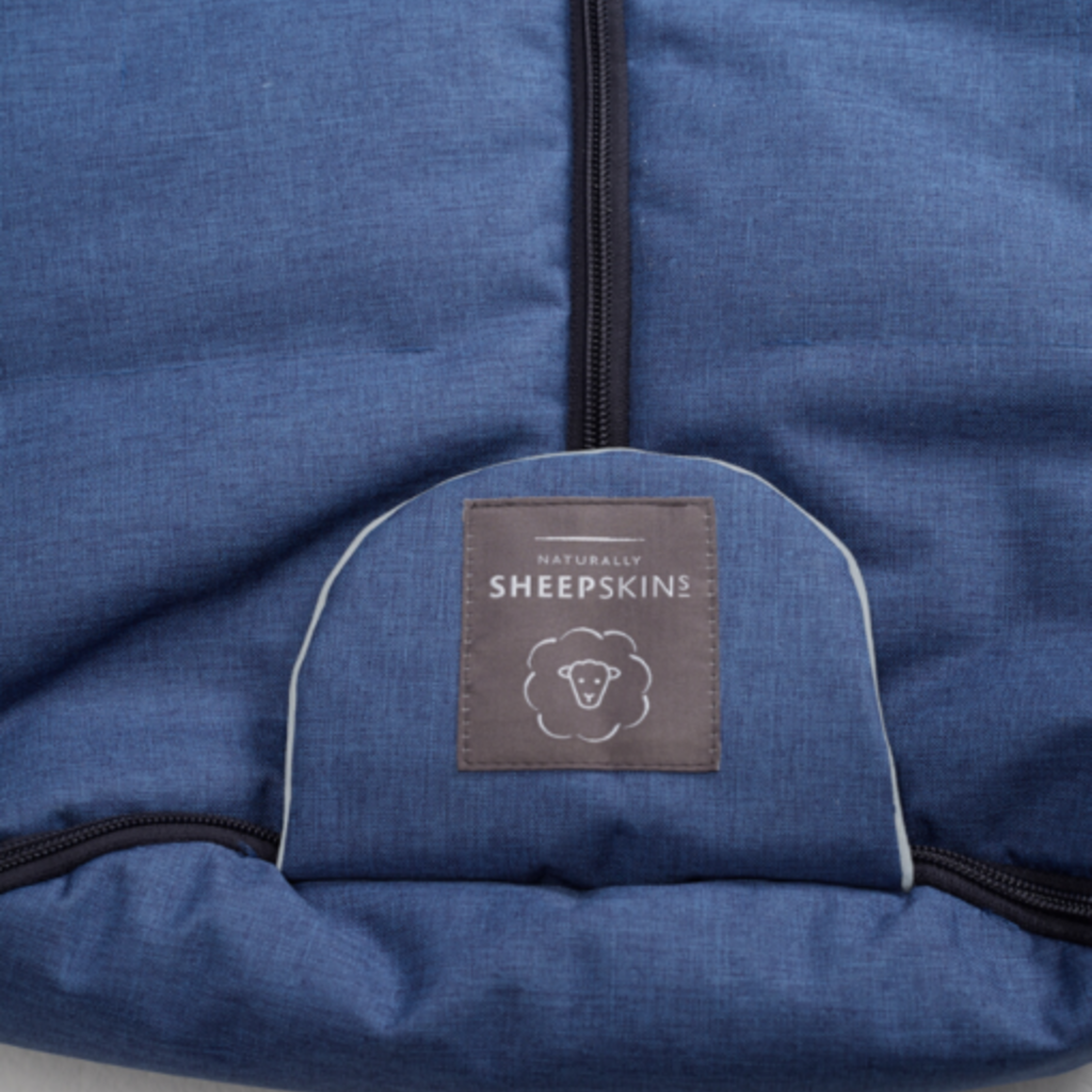 Naturally Sheepskins Naturally Sheepskin Footmuff Natural & Navy