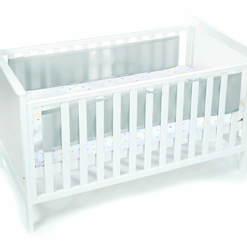 Breathable Baby Breathable Mesh Cot Liner Grey Mist