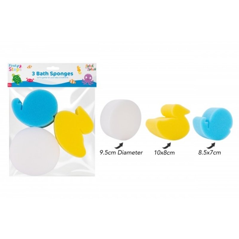 First Steps First Steps Bath Sponge 3 pk