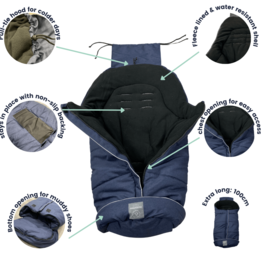 Naturally Sheepskins Naturally Sheepskin Fleece Footmuff Navy