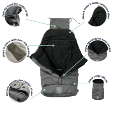 Naturally Sheepskins Naturally Sheepskin Fleece Footmuff Linear Charcoal