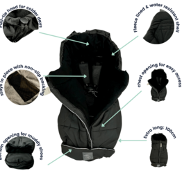 Naturally Sheepskins Naturally Sheepskin Fleece Footmuff Black