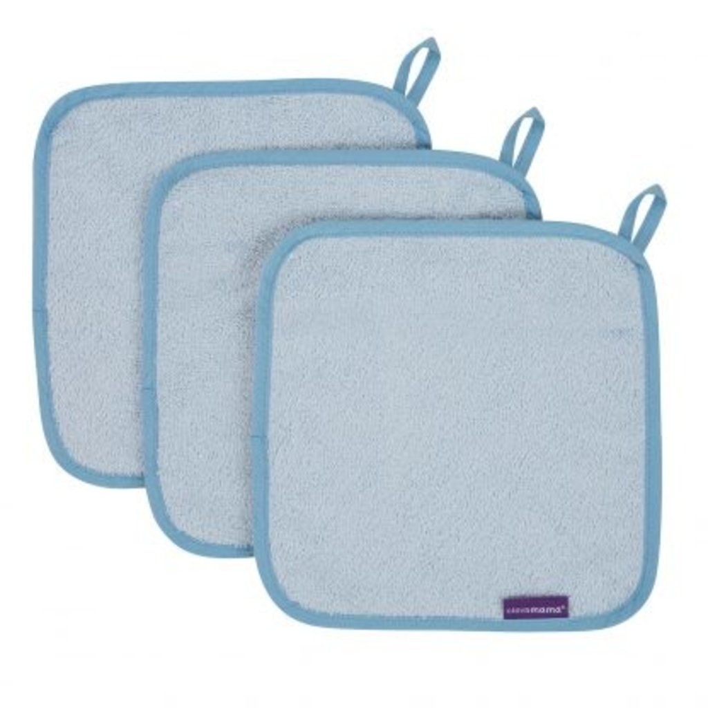 Clevamama Clevamama Bamboo Baby Washcloth Blue
