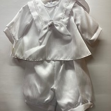 Christening Suit  2pc Sailor Satin 6-12m