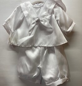 Christening Suit  2pc Sailor Satin 6-12m