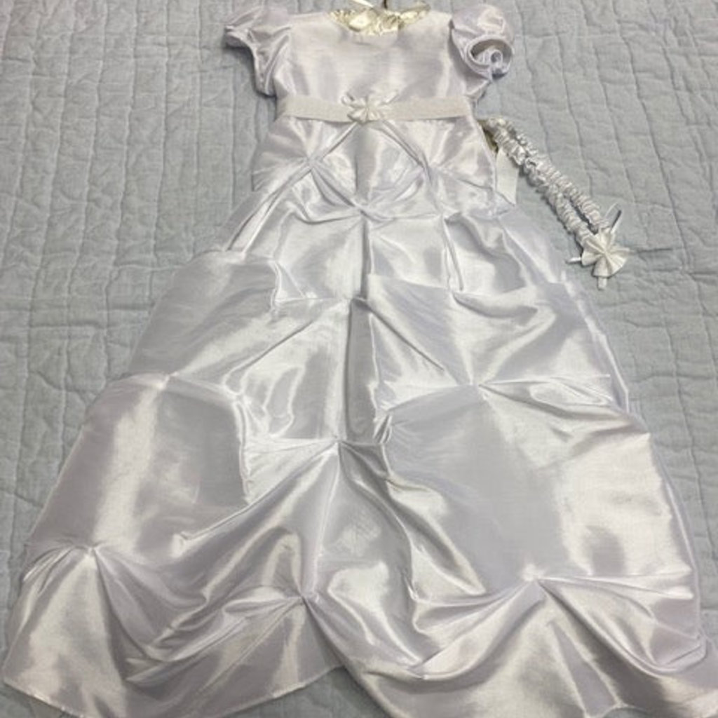 River oak Christening Dress  w Hairband 0-6 m