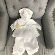 Be Bo Christening Suit  2pc Sailor Satin 0-6m