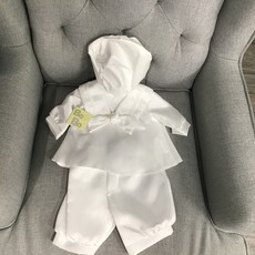 Be Bo Christening Suit  2pc Sailor Satin 0-6m