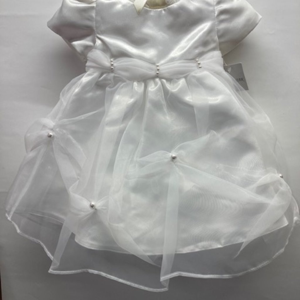 Riveroaks Christening Organza Pearl Gown 12-18m