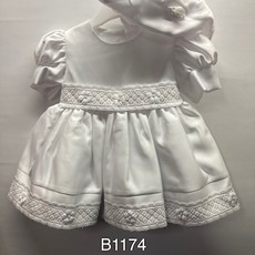 Jaan Christening Gown w Hat 0-3m