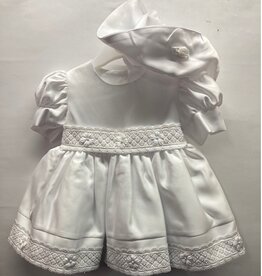 Jaan Christening Gown w Hat 0-3m