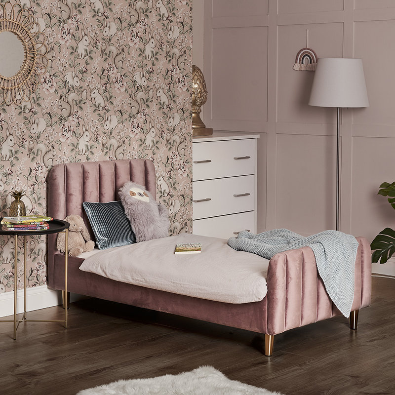 Obaby Obaby Gatsby Velvet Single Bed Pink