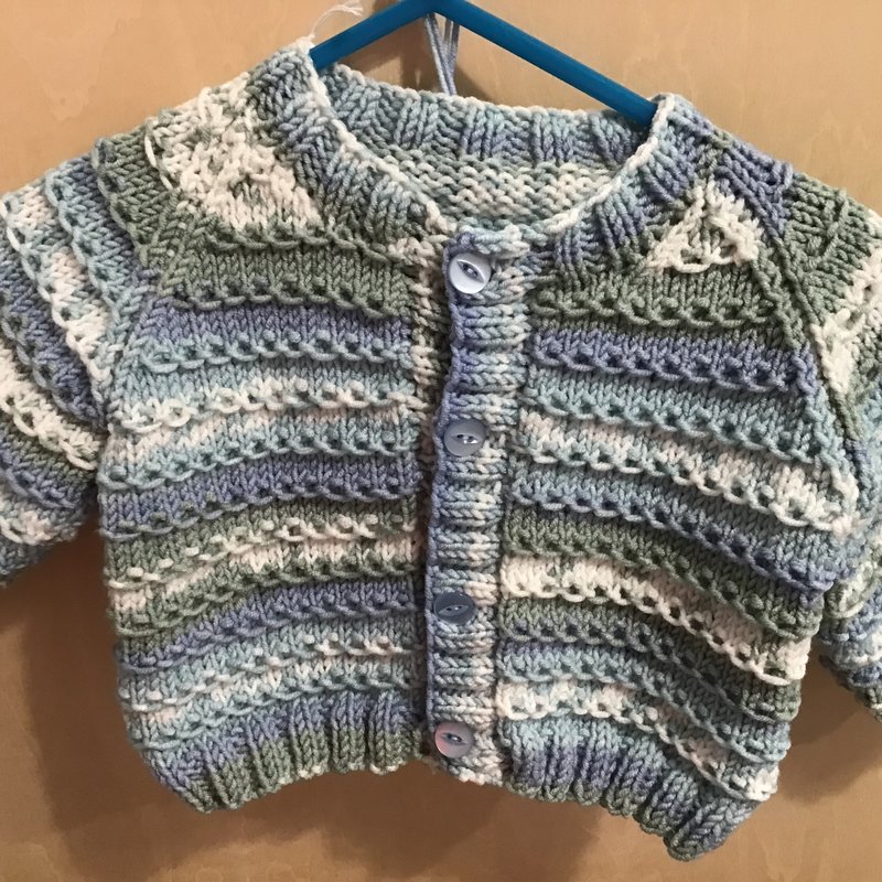 Knitted Cardigan Patterned - Boys-0-3m
