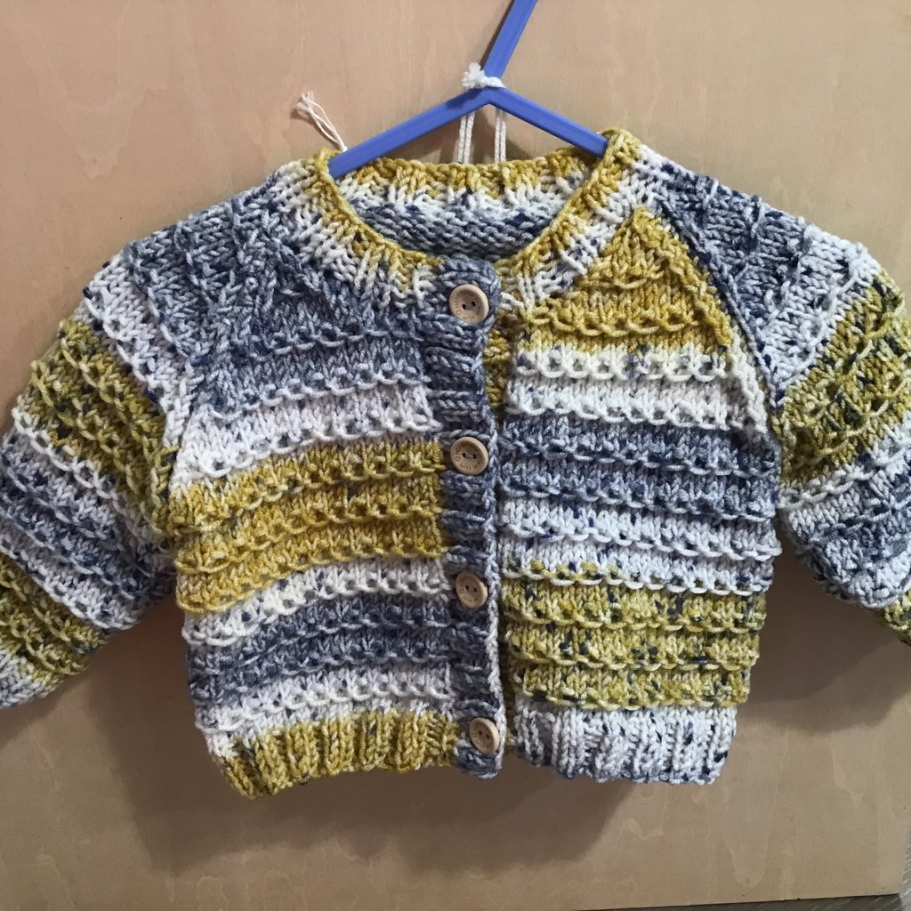 Knitted Cardigan Patterned - Boys-0-3m