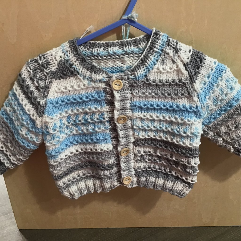 Knitted Cardigan Patterned - Boys-0-3m