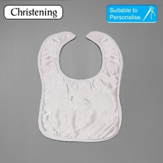 Plain Satin Christening Bib-White