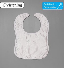 Plain Satin Christening Bib-White