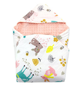 Little Love Little Love  Woodland Animals Travel Blanket 5 Point