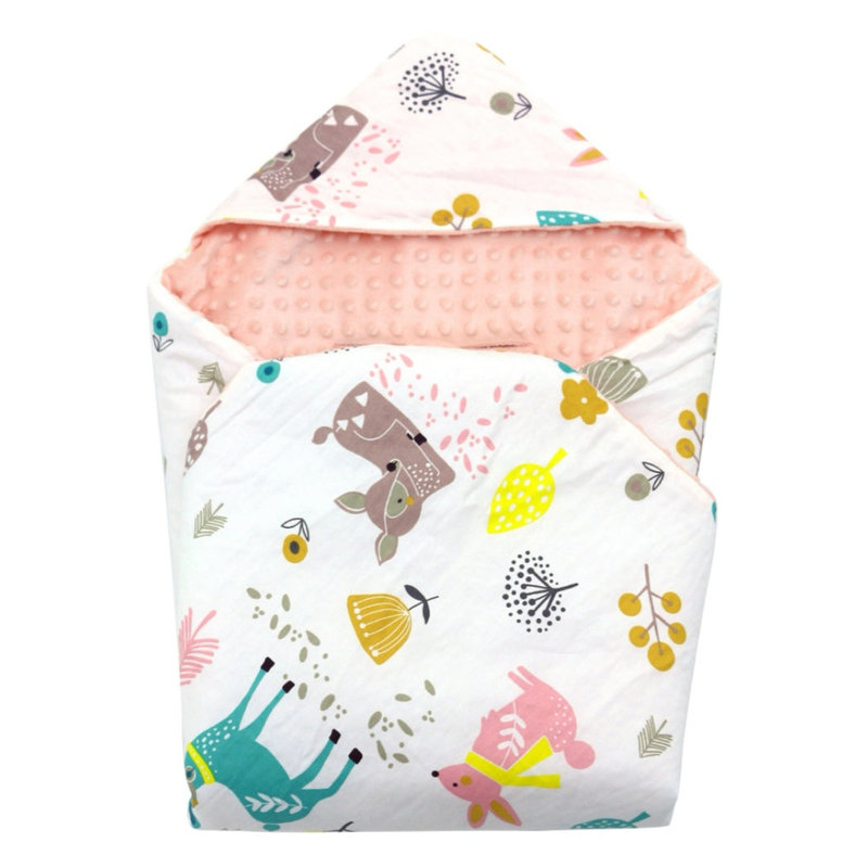 Little Love Little Love  Woodland Animals Travel Blanket 5 Point