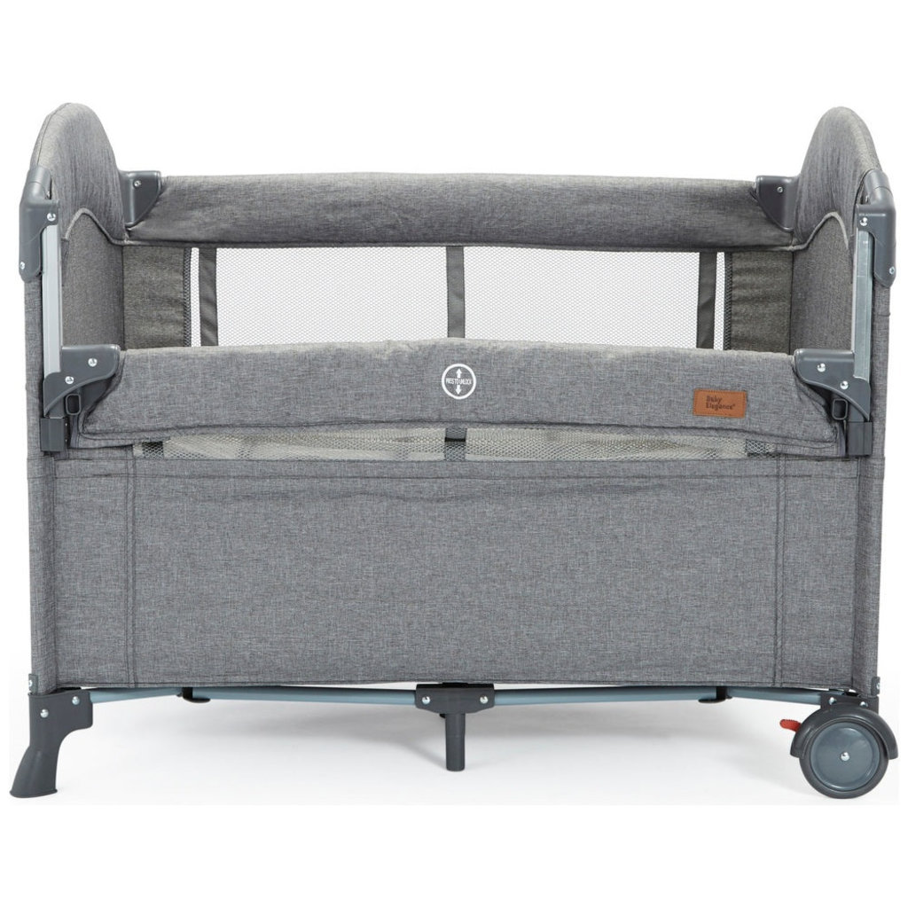 Babylo Babylo Drop Side Travel Cot - Grey Melange