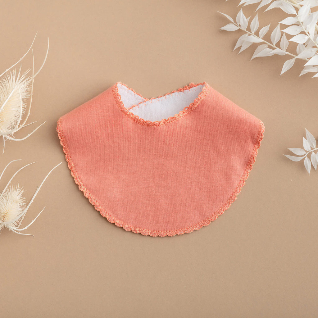 Rain+Conker Rain+Conker Coral Frill Edge Bib