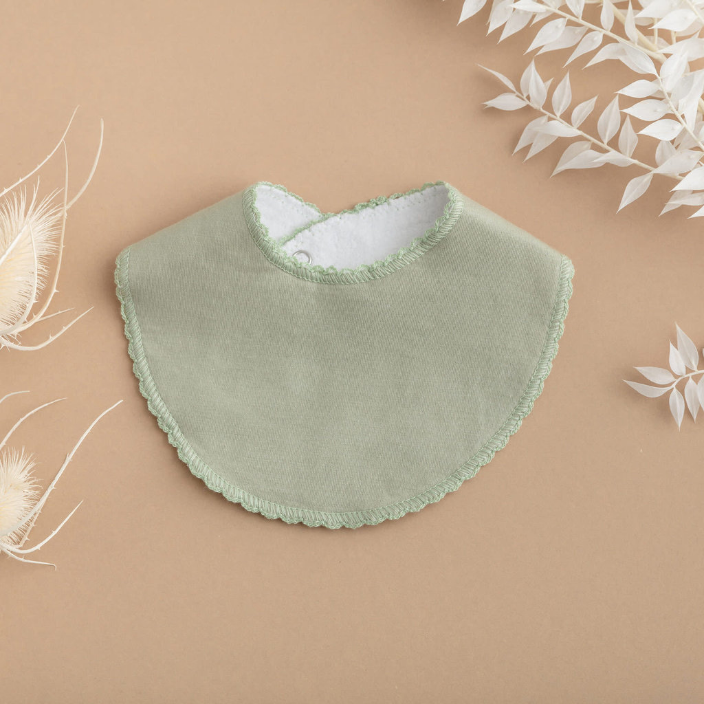 Rain+Conker Rain+Conker Sage Frill Edge Bib