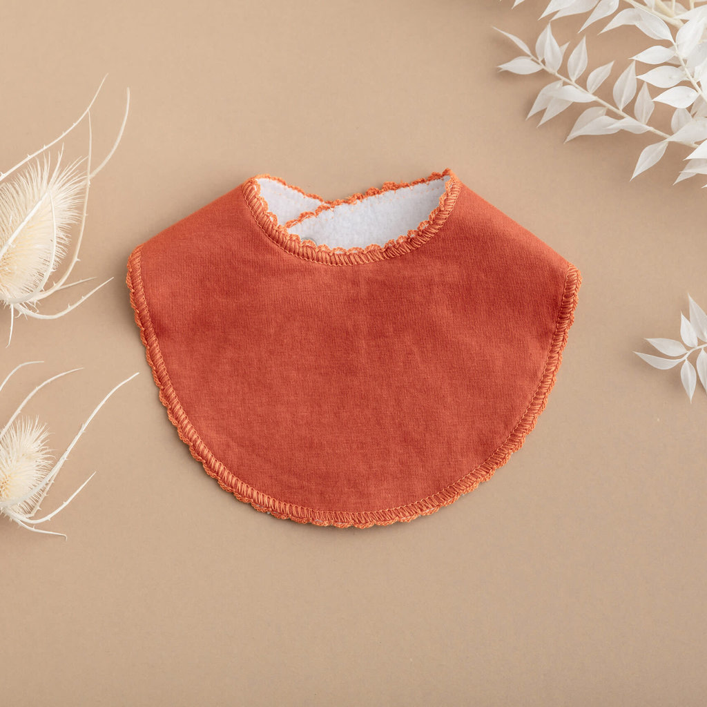 Rain+Conker Rain+Conker Rust Frill Edge Bib