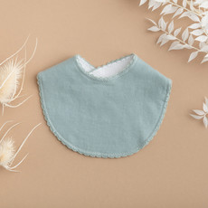 Rain+Conker Rain+Conker Dusty Blue Frill Edge Bib