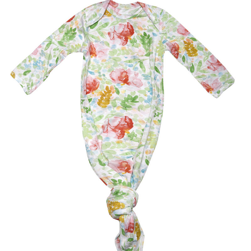 Rain+Conker Rain+Conker Newborn Knotted Sleep Gown: bloom