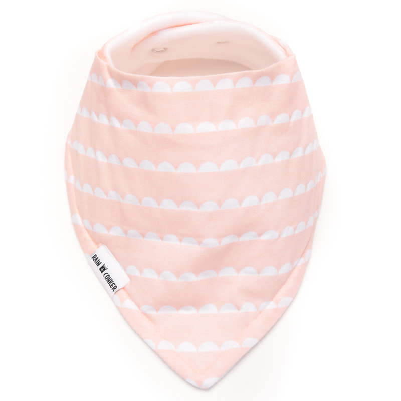Rain+Conker Rain+Conker Peach Scallops Bandana Bib