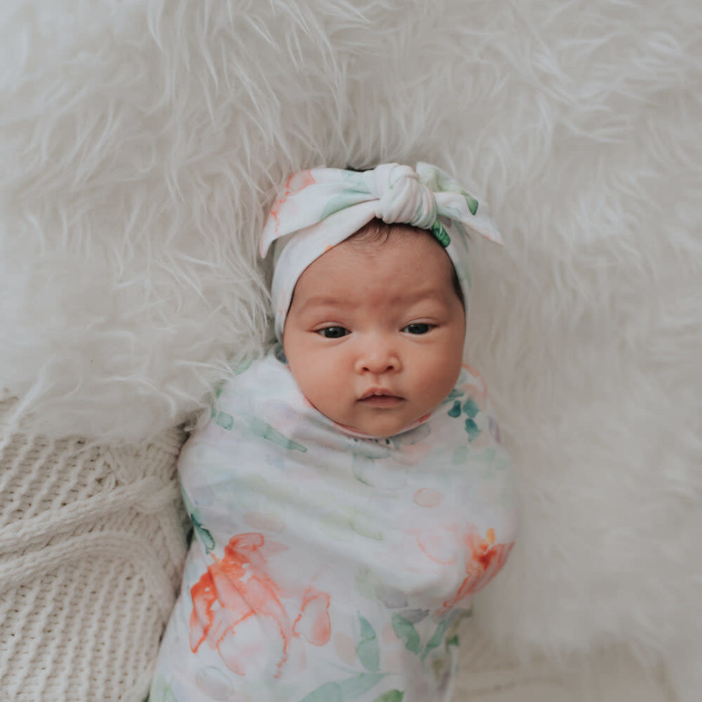 Rain+Conker Rain+Conker Stretchy bamboo swaddle : Summer Bloom