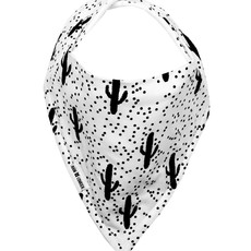 Rain+Conker Rain+conker Botanical Monochrome Cactus Print Bandana Bib