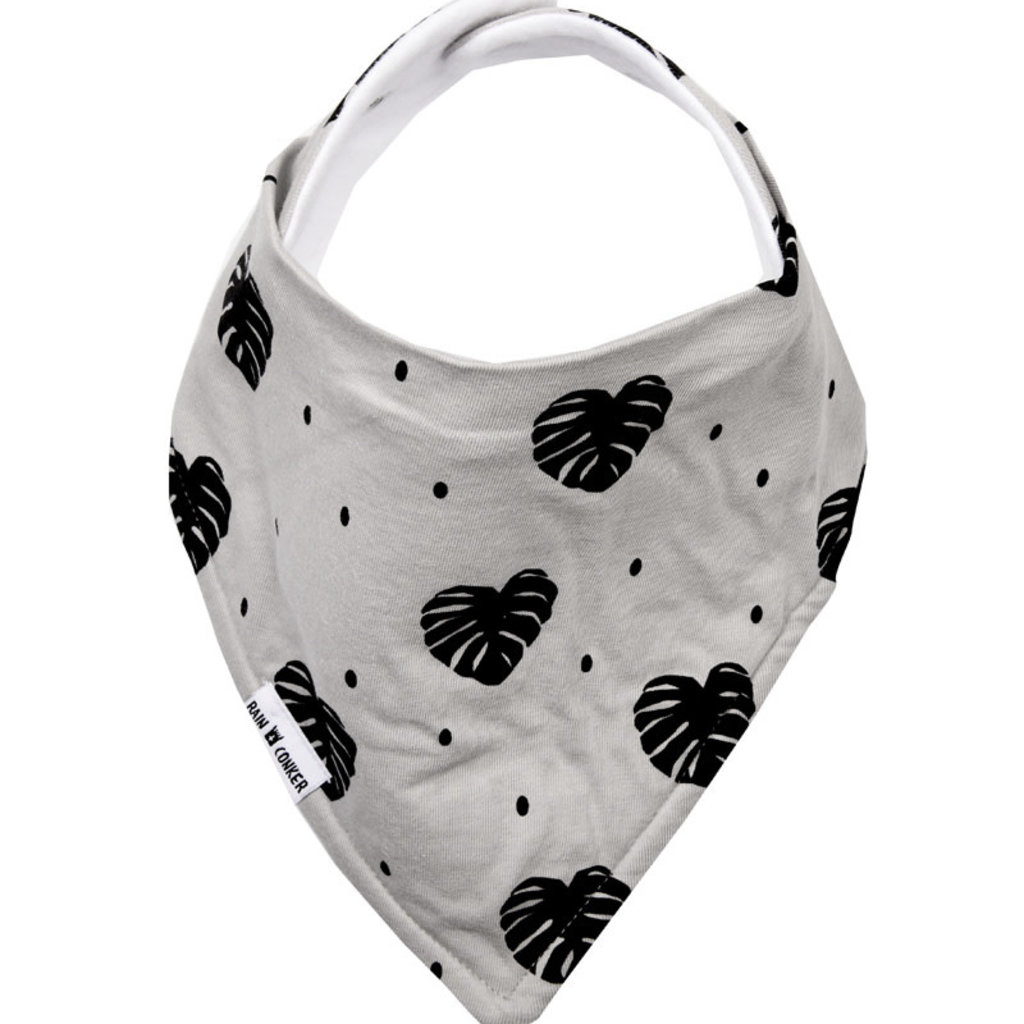 Rain+Conker Rain+Conker Botanical Grey Monsterra Print Bandana Bib