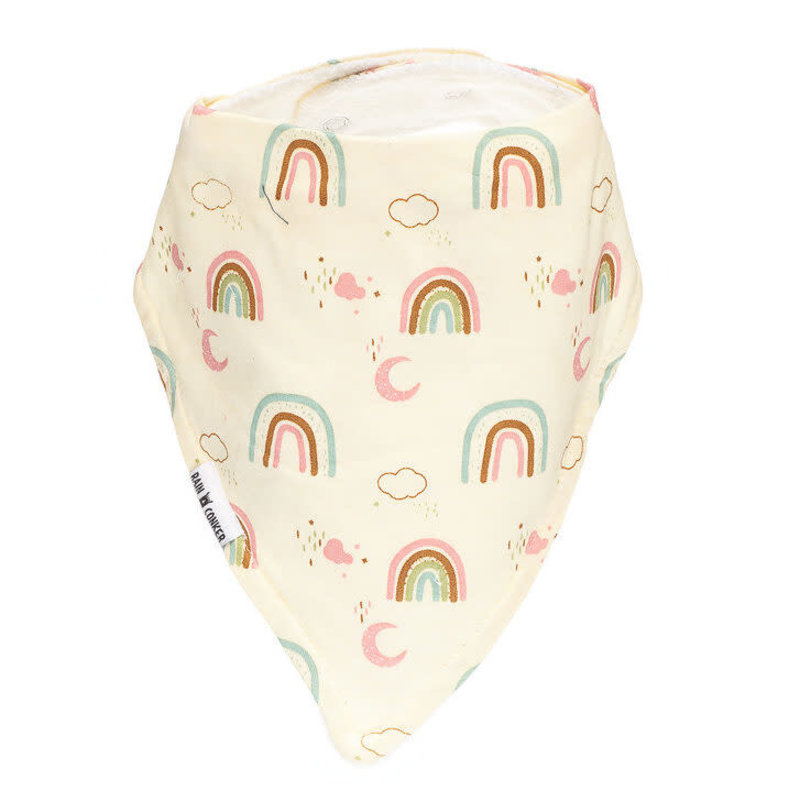 Rain+Conker Rain+Conker Pastel Rainbow + Moons Bandana Bibs